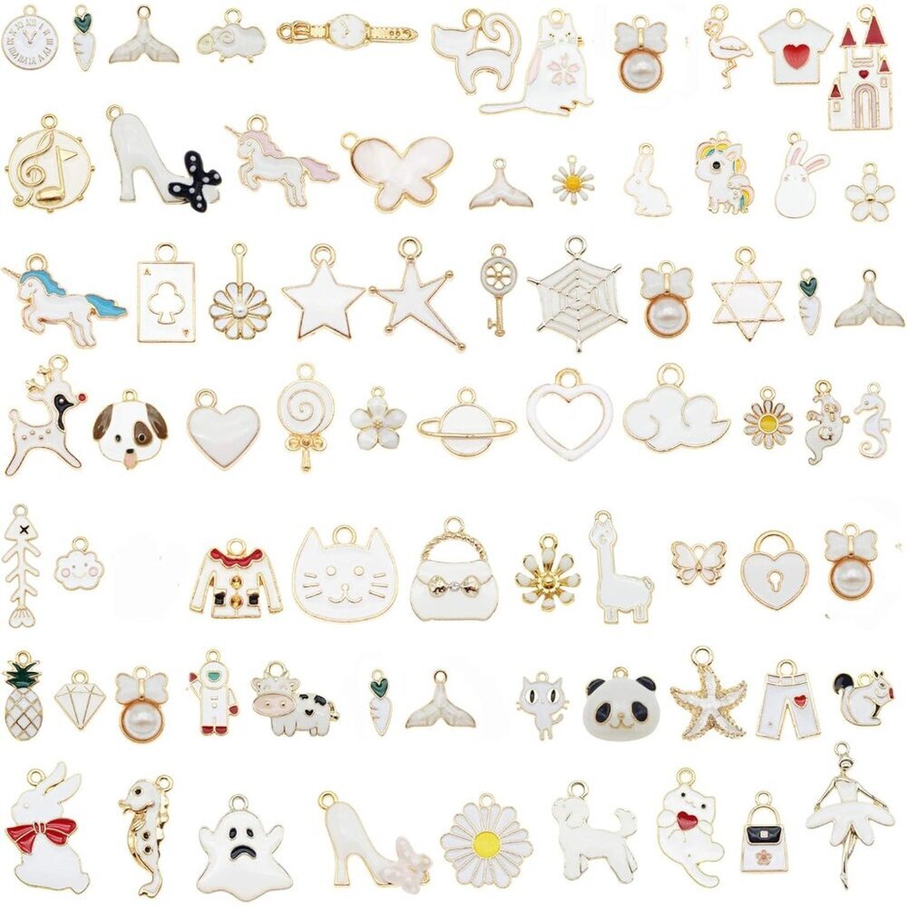 30pcs Mixed Enamel Charms Pendants for Jewelry Making Bulk lot Necklace Earrings